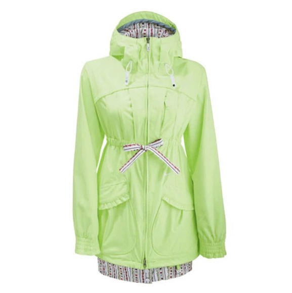 Nike Snowboarding Waterproof winter Jacket Neon Green Floral Accents sz S